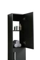 Mobile Bagno Lavabo Specchiera e 1 Pensile Vorich Space England Nero Varie Misure-5