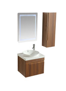 Mobile Bagno Sospeso 60 cm Lavabo Specchio e 1 Pensile Vorich Las Vegas Rovere-1