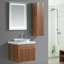 Mobile Bagno Sospeso 60 cm Lavabo Specchio e 1 Pensile Vorich Las Vegas Rovere-4