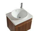 Mobile Bagno Sospeso 60 cm Lavabo Specchio e 1 Pensile Vorich Las Vegas Rovere-5