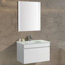 Mobile Bagno Sospeso 80 cm Lavabo e Specchio Vorich Easy Bianco-4