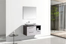 Mobile Bagno Sospeso 100 cm Lavabo e Specchio London Bianco-4