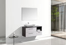 Mobile Bagno Sospeso 120 cm Lavabo e Specchio London Bianco Effetto Pietra-3