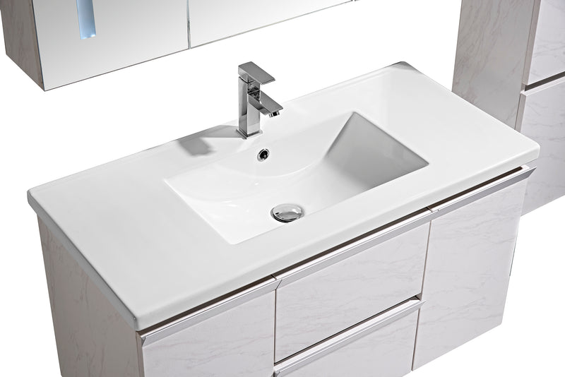 Mobile Bagno Sospeso 100 cm Lavabo Specchio e 1 Pensile Bianco – acquista  su Giordano Shop