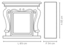 Camino Elettrico da Pavimento 89x34x93 cm Effetto Fiamma 1800W Vannini Impero Bianco-3