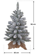 Mini Albero di Natale Artificiale Innevato 90 cm 105 Rami Pinetto Verde-2
