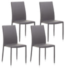 Set 4 Sedie 43,5x46,5x90,5 cm in Similpelle Grigio-1