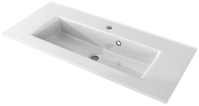 Mobile Bagno Sospeso 80 cm Lavabo e Specchio Tavassi Urano Bianco Lucido-5