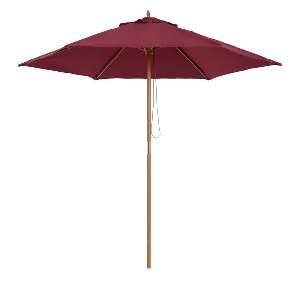 Ombrellone da Giardino Ø2,5 m Palo Ø38 mm in Legno e Poliestere Bordeaux prezzo