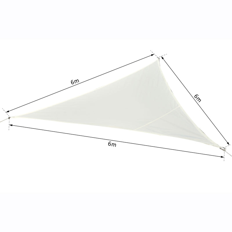 Tenda Vela da Giardino Triangolare 6x6x6m Crema -3