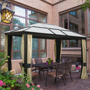 Gazebo da Giardino 3x3.6x2.65m in Alluminio e Policarbonato Tendone Lusso -2