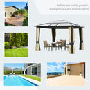 Gazebo da Giardino 3x3.6x2.65m in Alluminio e Policarbonato Tendone Lusso -7