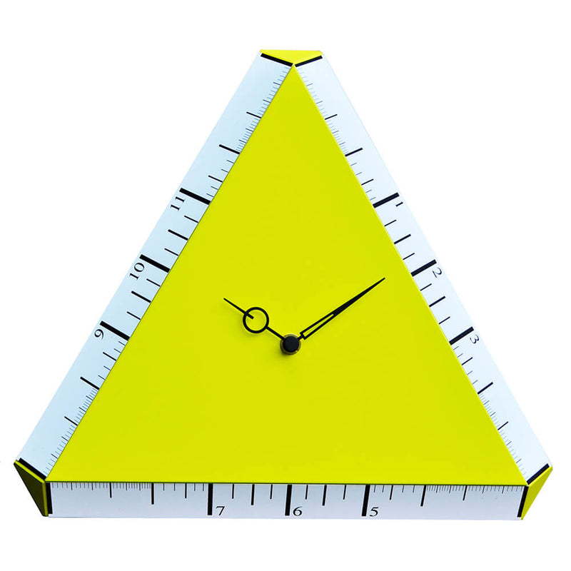 Orologio da Parete Triangolare 38X38Cm Pirondini Italia Pitagora Giallo Zolfo-1