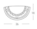 Applique Lunetta Vetro Marmo Ambra Greca Cornice Legno Lampada da Parete Classica E27 Ambiente 01/01812-3