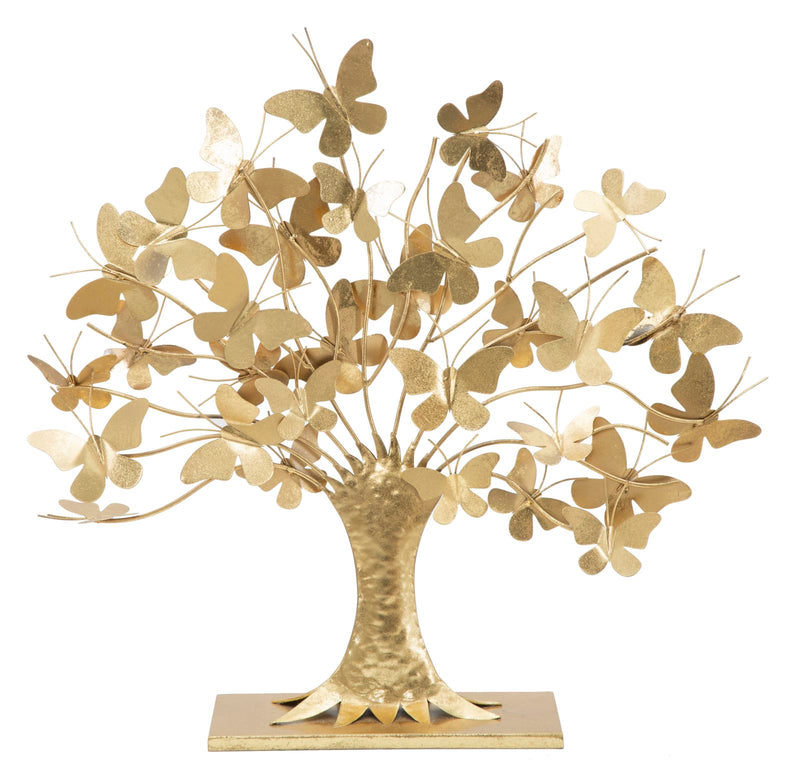 Albero della Vita con Farfalle Glam 63x13,5x60 cm in Ferro Oro-1