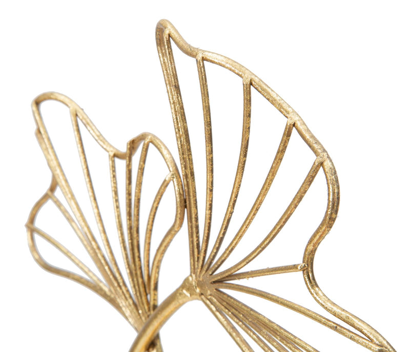 Scultura Leaf Glam 25x8,5x35 cm in Ferro Oro-4