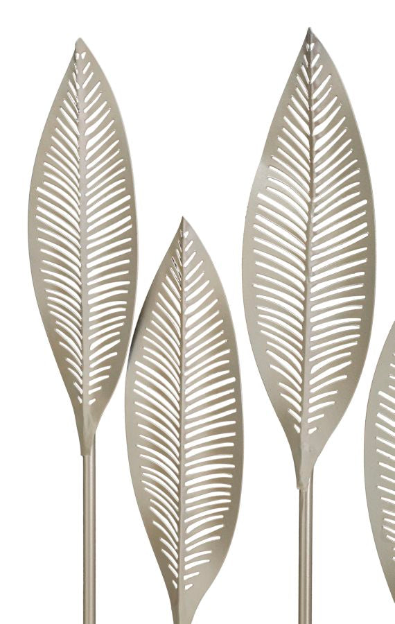 Scultura Shot Leaf 47x10x52,5 cm in Ferro e MDF Oro-3