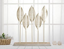 Scultura Shot Leaf 47x10x52,5 cm in Ferro e MDF Oro-6