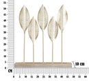 Scultura Shot Leaf 47x10x52,5 cm in Ferro e MDF Oro-7