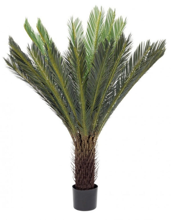 Pianta Artificiale Palma Cycas 28 Foglie H120 con Vaso Verde online