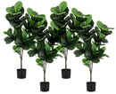 Set 4 Piante Artificiali con Vaso 55x45x120 cm Ficus Lyrata in Plastica-1