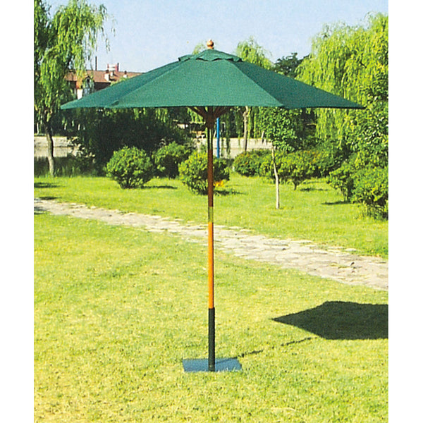 Ombrellone da Giardino Ø 2,5 m Palo Ø38 mm Rotondo Struttura in Legno Bauer Verde sconto