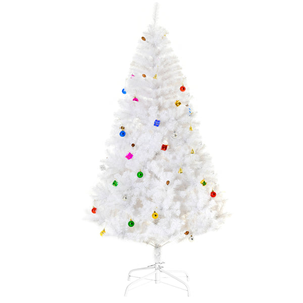 acquista Albero di Natale Artificiale 180 cm 930 Rami Addobbato Bianco