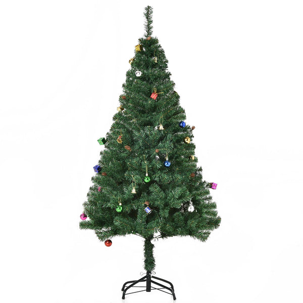 sconto Albero di Natale Artificiale 150 cm con Palline e Decorazioni Verde