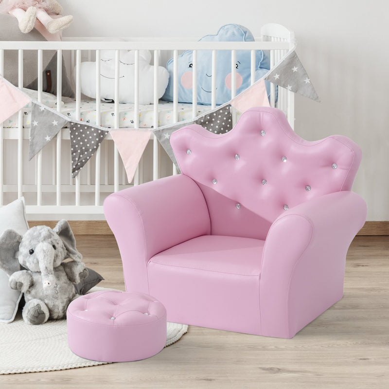 Il numero 1 del risparmio-POLTRONCINA IMBOTTITA PER BAMBINI CON POGGIAPIEDI  ESTRAIBILE 57X42X45CM ROSA