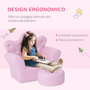 Poltroncina Imbottita per Bambini 58x40,5x49 cm con Poggiapiedi Rosa-4