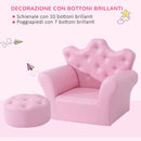 Poltroncina Imbottita per Bambini 58x40,5x49 cm con Poggiapiedi Rosa-6