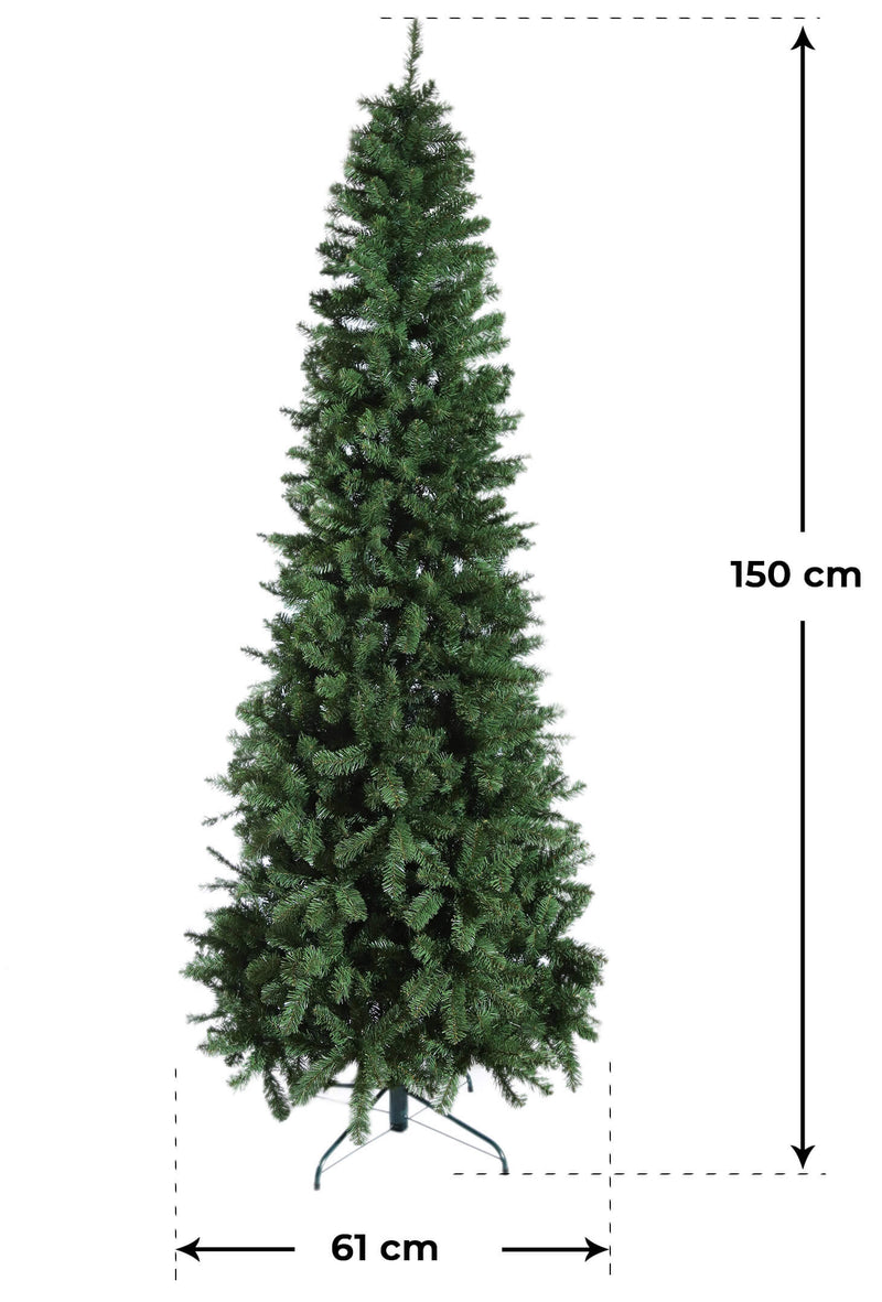 Albero di Natale Artificiale Apertura ad Ombrello Kentucky Slim Verde Varie Misure-3