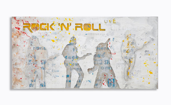 prezzo Dipinto su Tela Rock N Roll 120x3x60 cm in Legno e Canvas