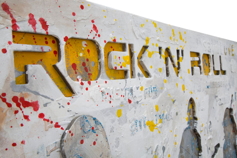 Dipinto su Tela Rock N Roll 120x3x60 cm in Legno e Canvas-2