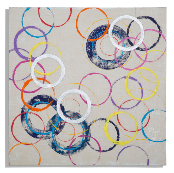 Dipinto su Tela Floating Circles 80x3x80 cm in Legno e Canvas prezzo