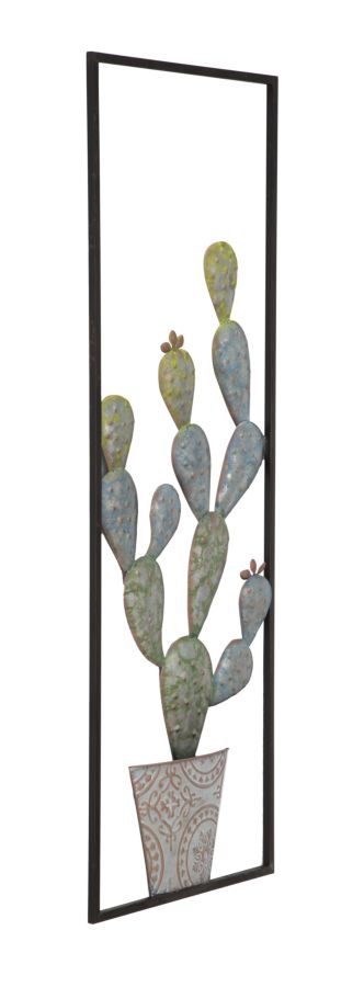 Pannello Cactus-Frame 31x2,5x90 cm in Ferro Verde e Azzurro-2