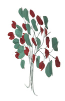 Pannello Albero Bix 105x6,5x94 cm in Ferro Rosso e Verde-7