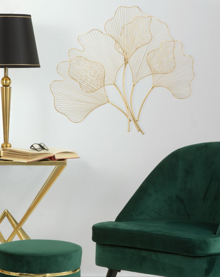 Pannello Glam Leaf 69x5x62 cm in Ferro Oro-6