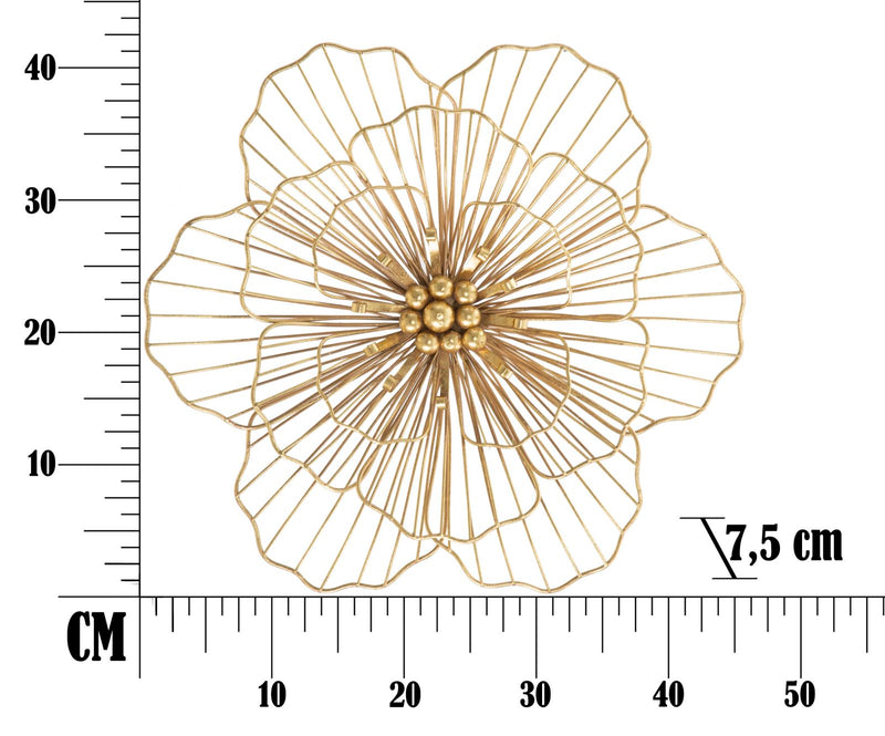 Pannello Flower Stick 45x7,5x42 cm in Ferro Oro-7