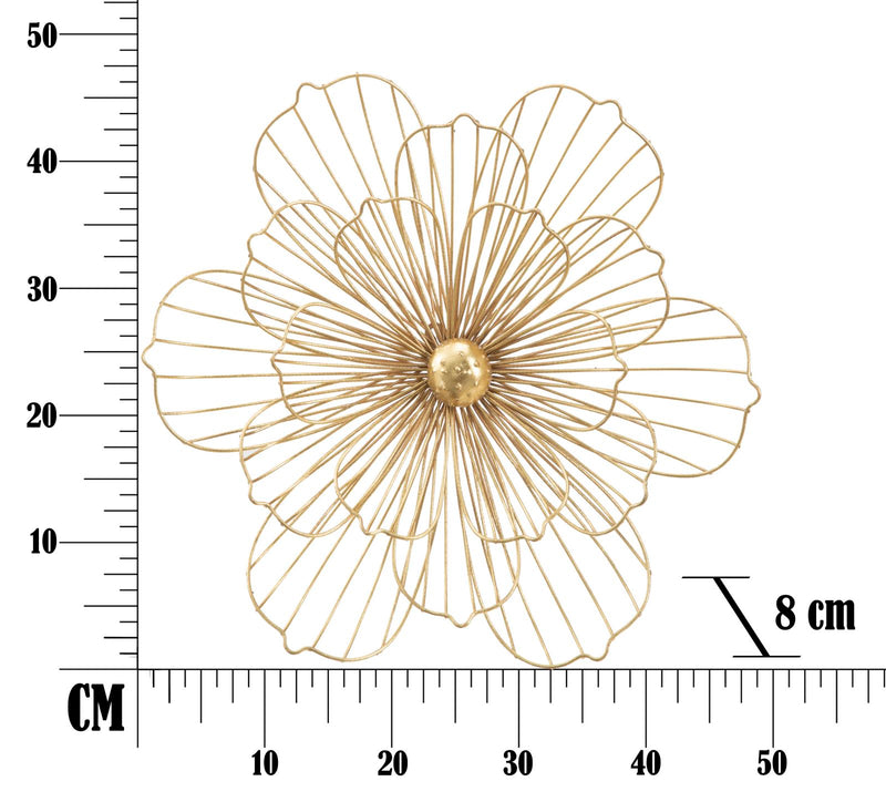 Pannello Flowery Stick 50x8x47 cm in Ferro Oro-7