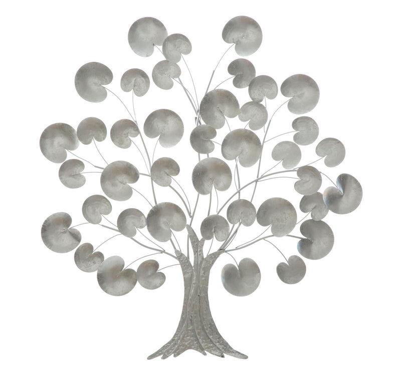 Pannello Albero della Vita Argento 87,5x3,5x88,5 cm in Ferro Argento-1