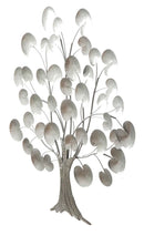 Pannello Albero della Vita Argento 87,5x3,5x88,5 cm in Ferro Argento-3