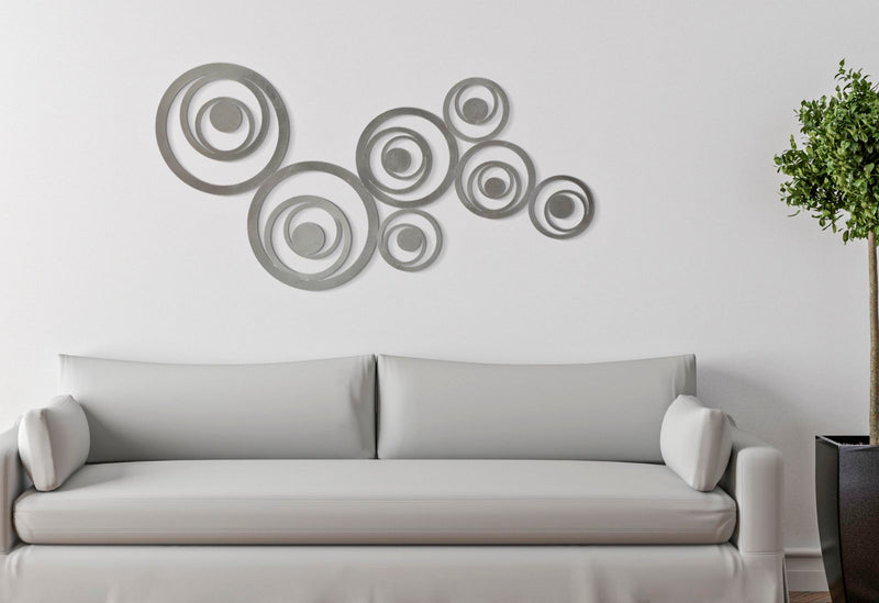 Pannello da Muro Bubbles 120x1,2x60 cm in Ferro Argento-4