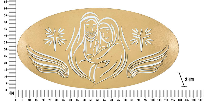 Pannello Nativity Oro 120x2x60 cm in Ferro MDF e Specchio Oro-8