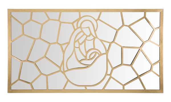 acquista Pannello Nativity Oro Rettangolare 120x2x66 cm in Ferro MDF e Specchio Oro