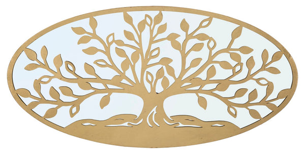 Pannello Albero della Vita Mirror 120x2x60 cm in Ferro MDF e Specchio Oro acquista