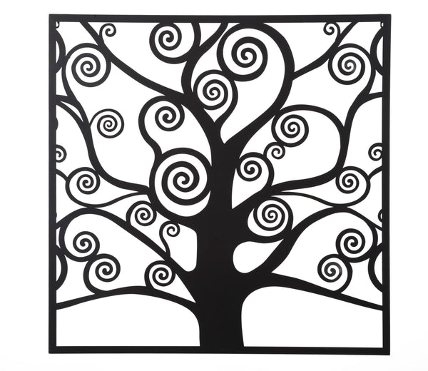 sconto Pannello Albero della Vita Nero 90x2,2x90 cm in Ferro Oro