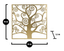 Pannello Albero della Vita Oro 90x2,2x90 cm in Ferro Nero-6