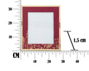 Cornice Glam 28x1,5x33,5cm in Ferro MDF e Vetro Bordeaux e Oro-6