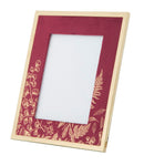 Cornice Glam 24x1,5x29 cm in Ferro MDF e Vetro Bordeaux e Oro-3